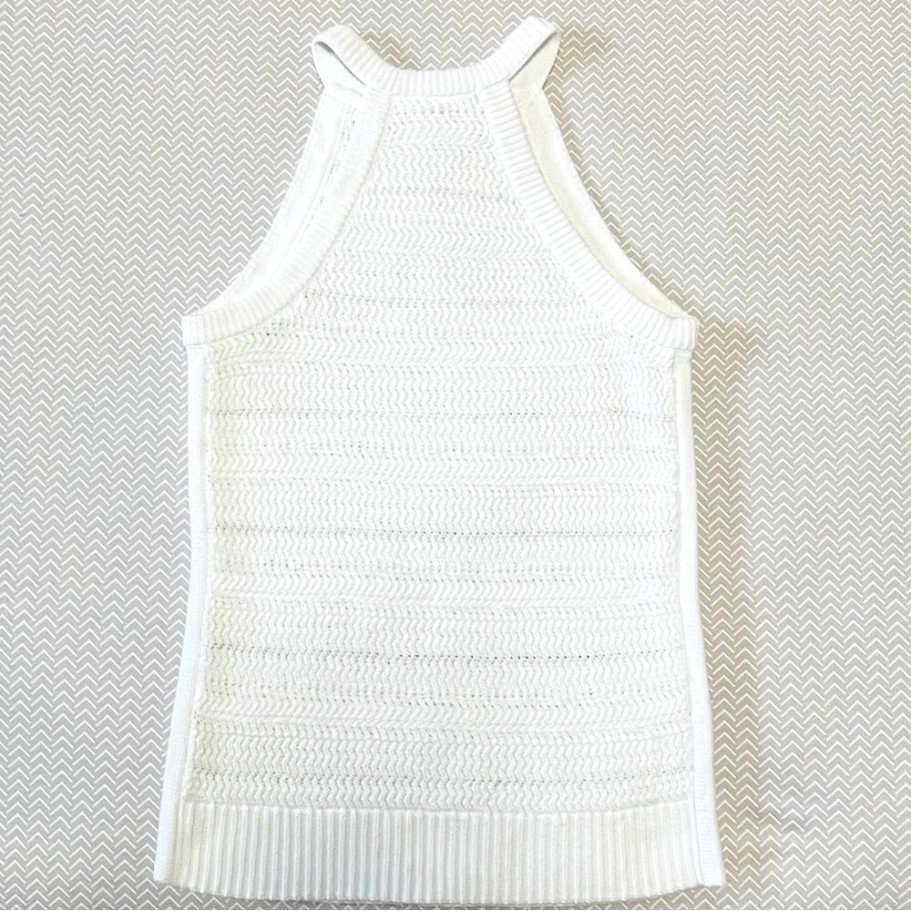 Gap Womens White‎ Crochet Knit Halter Neck Sleeveless Tank Top XS White - Picture 9 of 10